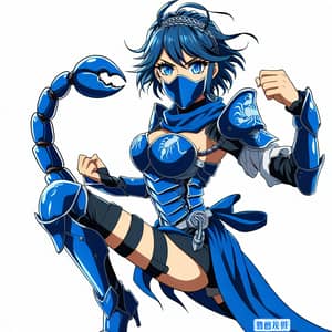 Zodiac Warrior: Scorpion Woman in Blue Armor