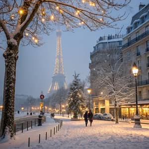 Winter Wonderland in Paris: Snow and Lights