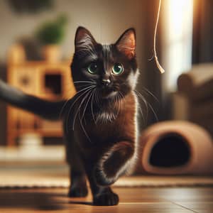 Active Domestic Cat: Playful and Charming