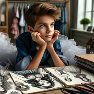 Young Boy's Imaginative Journey into Womanhood