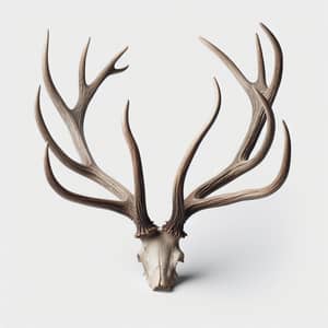 Weathered Single Antler on White Background