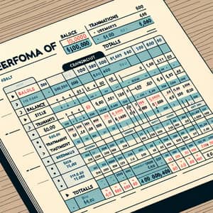 Performa of 10000: Financial Statement with Balanced Transactions