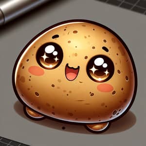 Cute Baby Potato Illustration - Joyful and Expressive