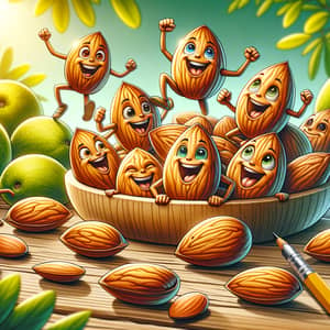 Playful Almonds: Joyful Scenes of Badam Fun