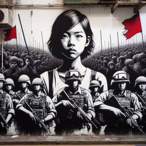 Street Art Mural of Peace and Defiance