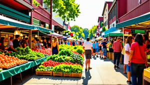 Vibrant Farmer's Market Scene: Capturing Lively Atmosphere