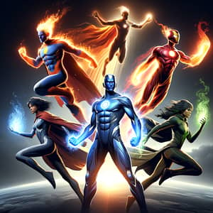 Unique Elemental Superheroes Save the World | Heroic Image