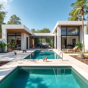 Modern House with Pool and Zoo