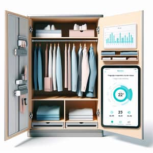 Smart Wardrobe with Advanced Sensors and Usage Metrics Tablet