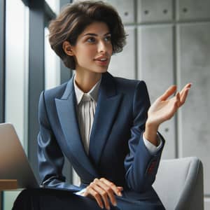 Professional Middle-Eastern Woman in Modern Office Setting