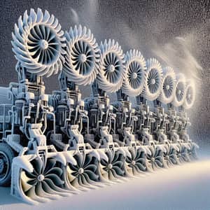 Winter Scene: Snow Removal Rotors in Row