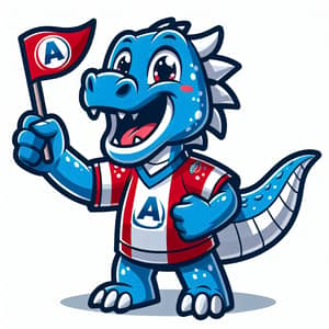 Exciting Sports Team Mascot - Grinning Blue Dragon