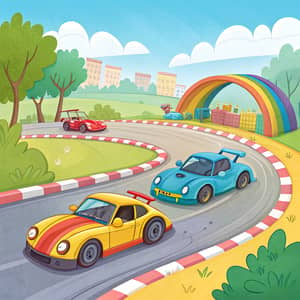 Colorful Speedy Car Background for Kids' Games