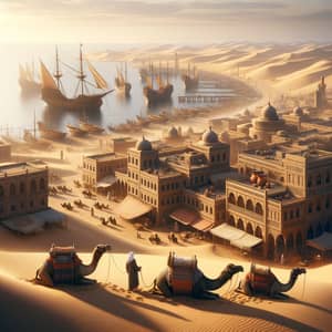 Desert Port City | Vibrant Souks & Camel Caravans