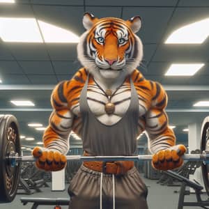 Tiger Lifting Weights at the Gym: A Unique Sight