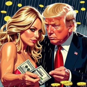 Stormy Daniels Taking Cash from Trump | Pepe Style Image