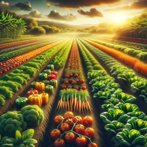 Vibrant Vegetable Garden Harvest Scene