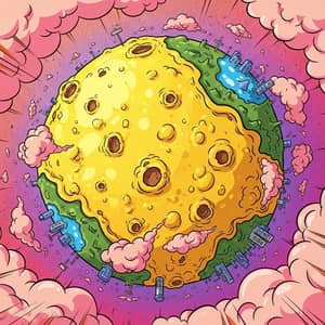 Yellow Comic-Style Planet Creation