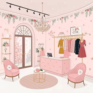 Chic Women's Clothing Shop in Light Pink Theme