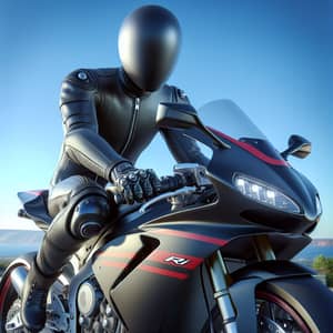 High-End Honda R1 Motorcycle Image | Racing Gear and Scenic Landscape