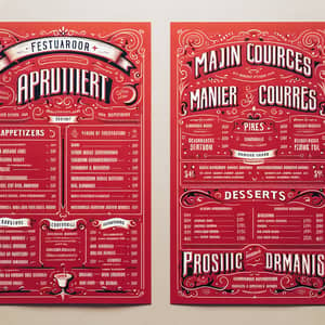 Vibrant Red Menu | Food Categories & Prices