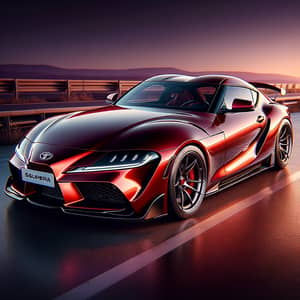 Sleek Red Toyota Supra | Sports Car Design Features