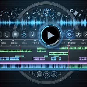 Timeline of Video Editing Software: Completed Project with Layered Clips and Audio Tracks