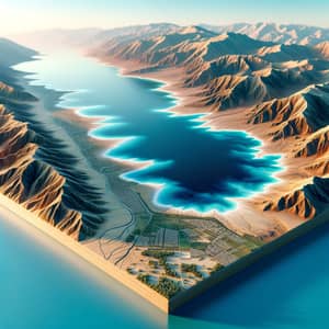 Detailed 3D Model of Dead Sea: Salt Concentration, Terrain & Location