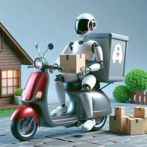 Robot Home Delivery on Motorcycle