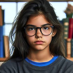 Resolute Young Hispanic Girl with Glasses | Strong Spirit & Determination