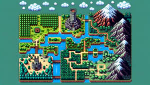 Retro Pixelated Level Selector Map | Adventure in Pixel Art