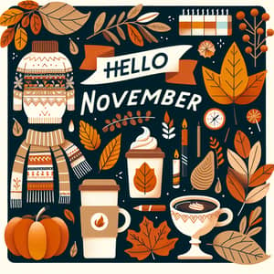 Hello November Graphic Design for Autumn Vibes