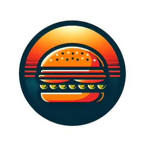 Vibrant Circular Hamburger Logo Design