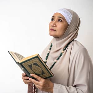 Inspirational Muslim Teacher with Quran