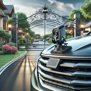 Secure Gated Community with License Plate Recognition Car