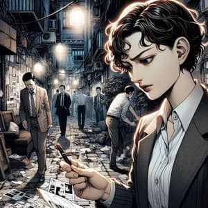 Intriguing Manga Panel: Israeli Female Detective and Asian Male in Tense Scene