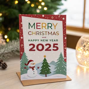 Christmas & New Year 2025 Flash Card Design