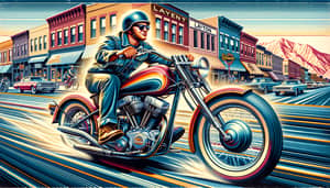 Dynamic Retro Graffiti: Cafe-Style Motorcycle Ride in Layton, Utah