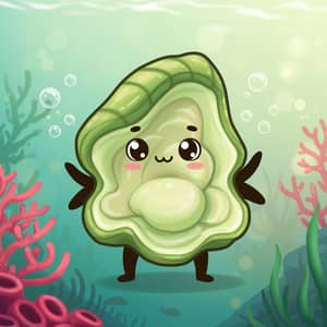 Cute Green Oyster Mascot Design Ideas