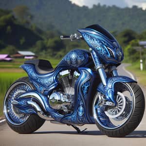 Stylish Thai-Inspired Motorbike | Royal Blue Design with Chrome Accents