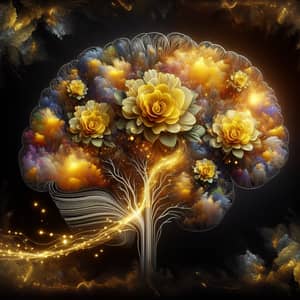 Thriving Intelligence Garden: Black, Yellow, Gold Image