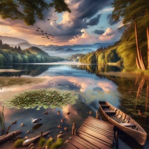 Tranquil Lakeside Landscape with Nature's Serenity | Website Name