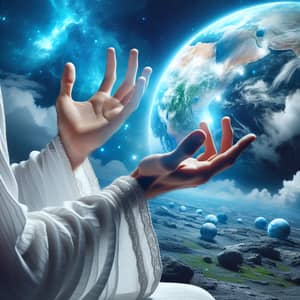 Blessing the Earth - Spiritual Figure in White Robes