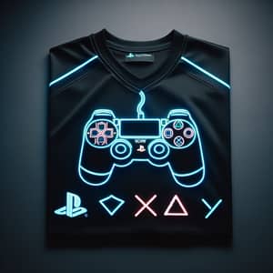 Neon PlayStation Button Black Football Jersey