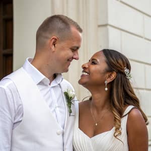 Beautiful Married Couple: Diverse Skin Tones