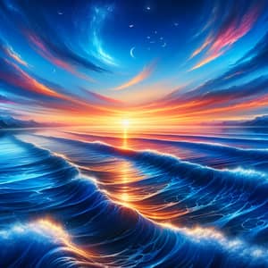 Tranquil Ocean Sunset View | Colorful Skies & Gentle Waves