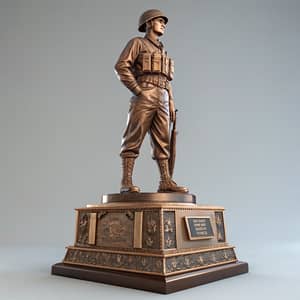 Bronze Army Statue Trophy - Exquisite Military Art