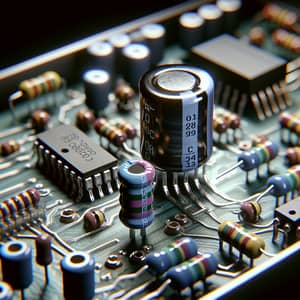 Complex Electronic RC Circuit with Ceramic Disc Capacitor and Carbon-film Resistor