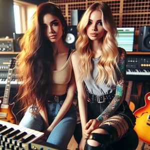 Passionate Artists Creating Music in Recording Studio