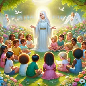 Diverse Children with Jesus: Love and Compassion